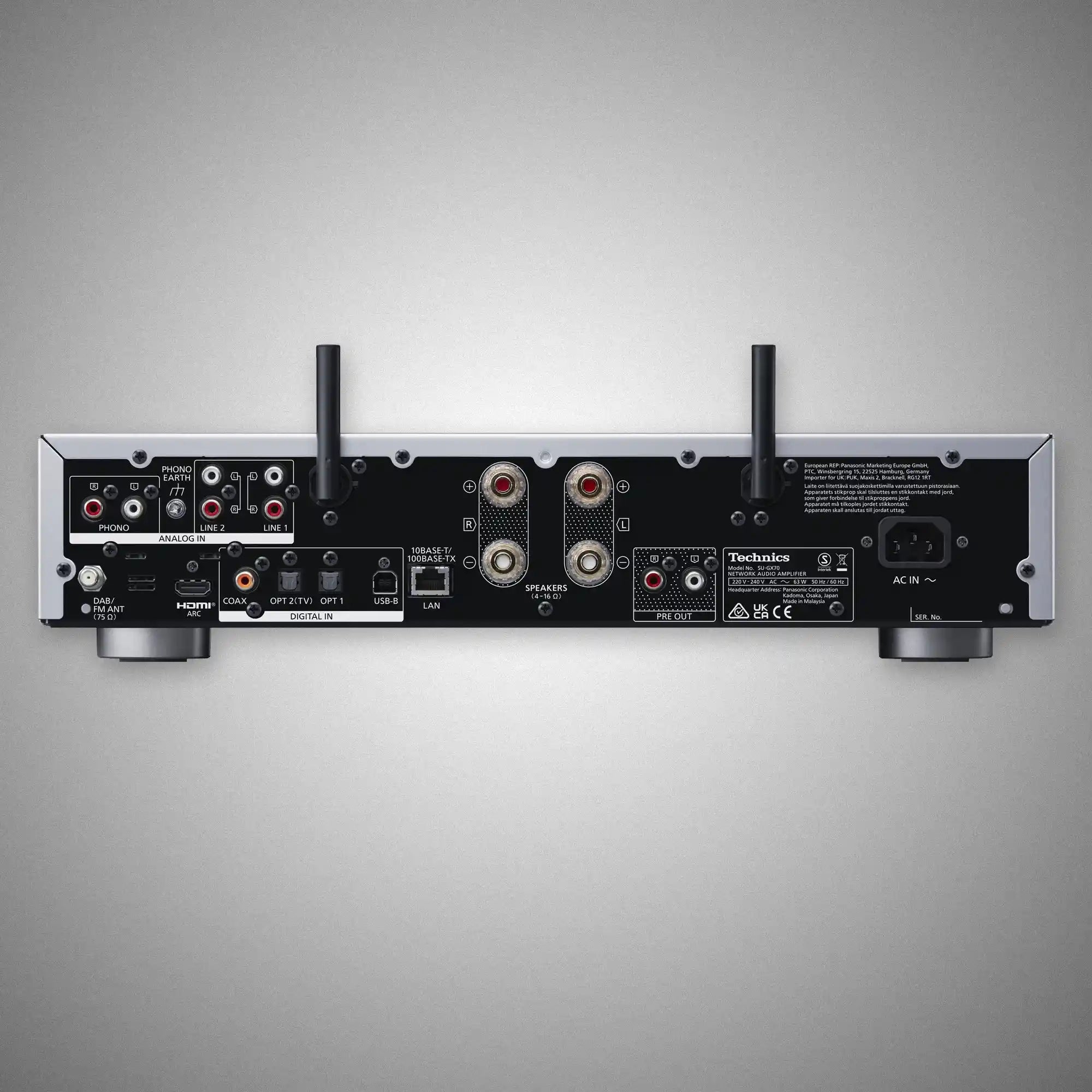 TECHNICS SU-GX70 Streaming Integrated Amplifier (Rear) - DOUGLAS HIFI