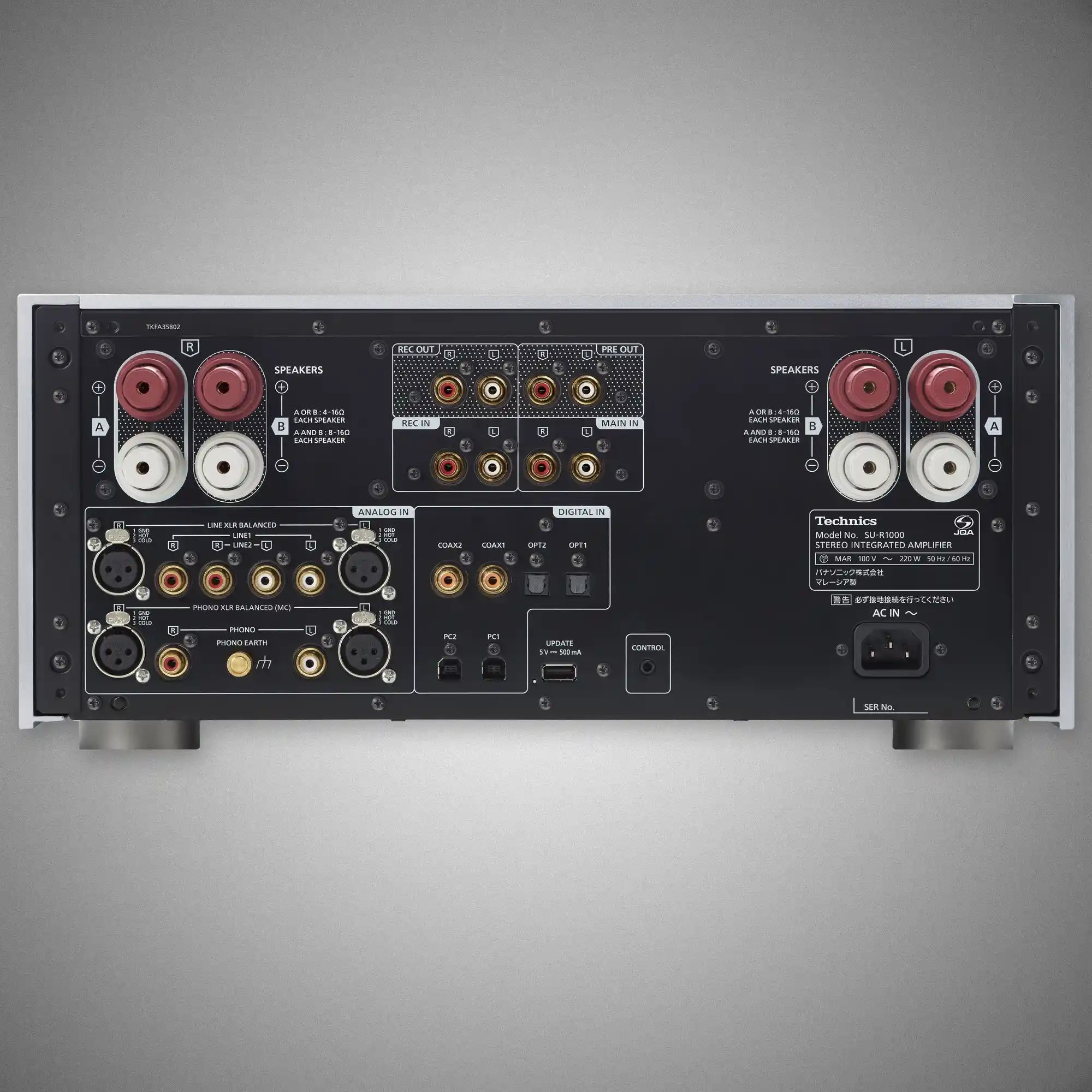 Technics SU-R1000 Reference Class Integrated Amplifier BLACK Rear - DOUGLAS HIFI