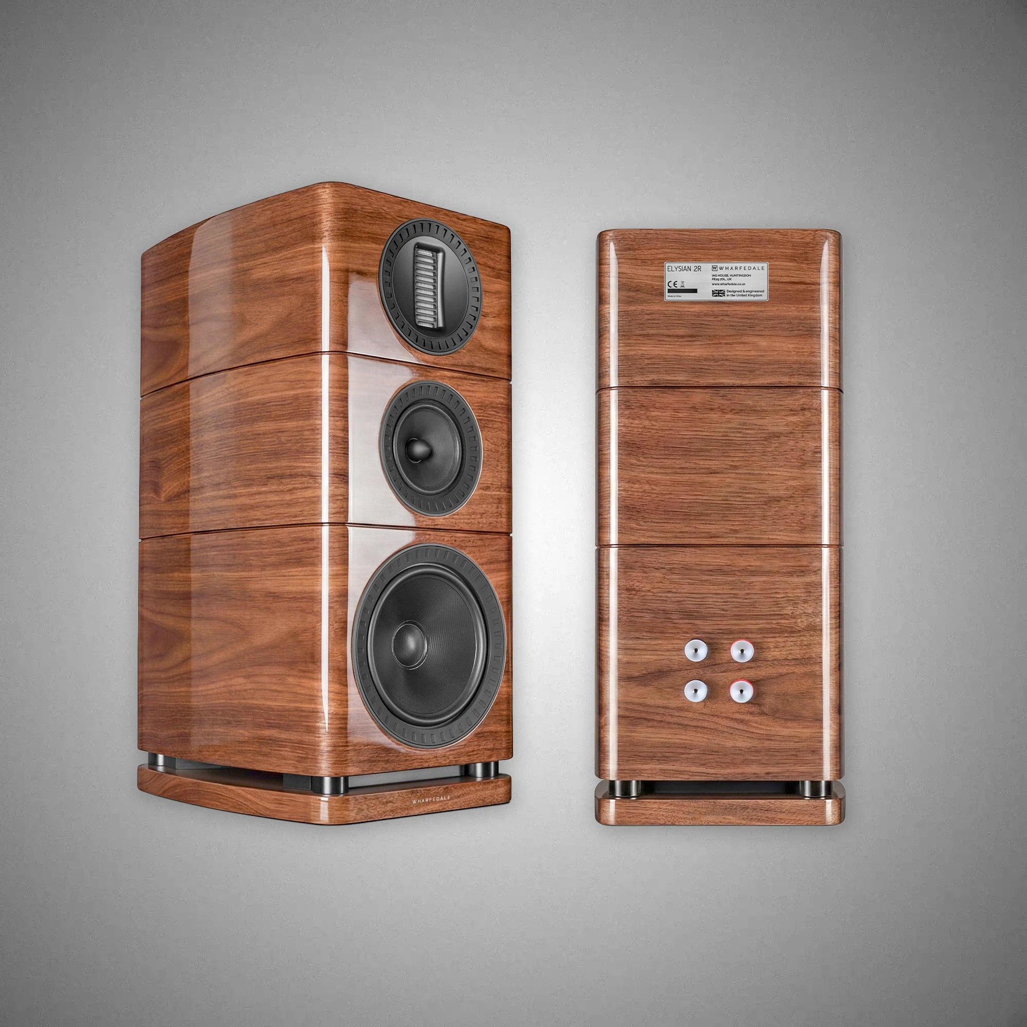 WHARFEDALE Elysian 2R Standmount Speakers Piano Gloss Walnut NO Stands - DOUGLAS HIFI.webp