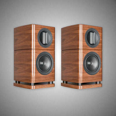 WHARFEDALE Elysian 1R Standmount Speakers Piano Gloss Walnut No Stands - DOUGLAS HIFI