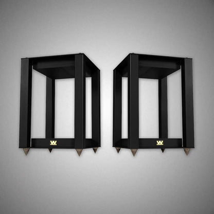 Wharfedale Linton Speaker Stands Black Oak - DOUGLAS HIFI