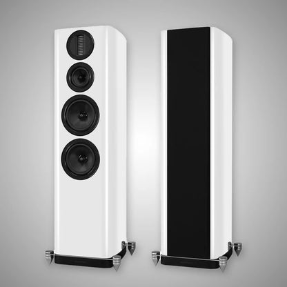 Wharfedale AURA 4 Floorstanding Speakers Piano White - DOUGLAS HIFI