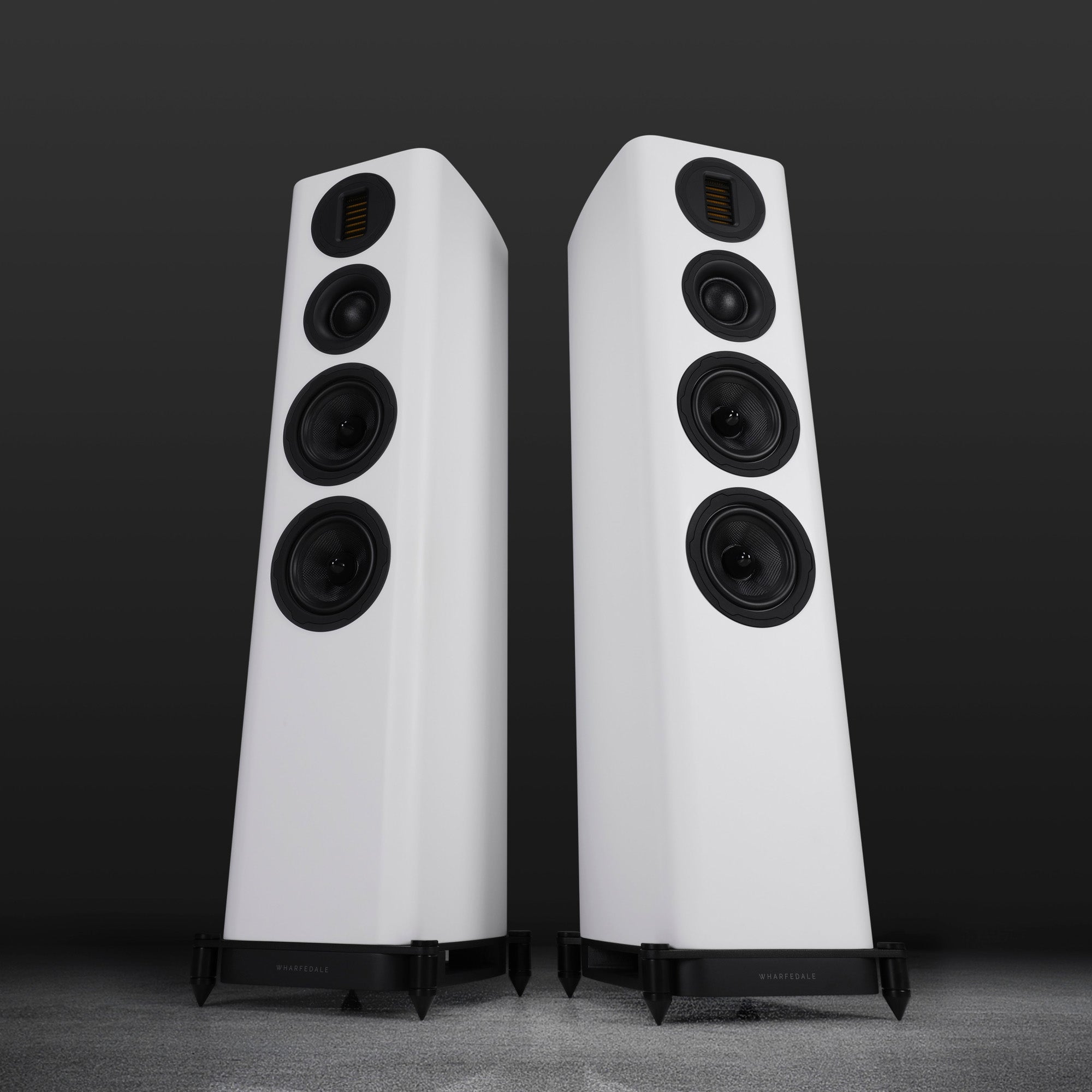 Wharfedale EVO5.4 Floorstanding Loudspeakers WHITE Lifestyle - DOUGLAS HIFI