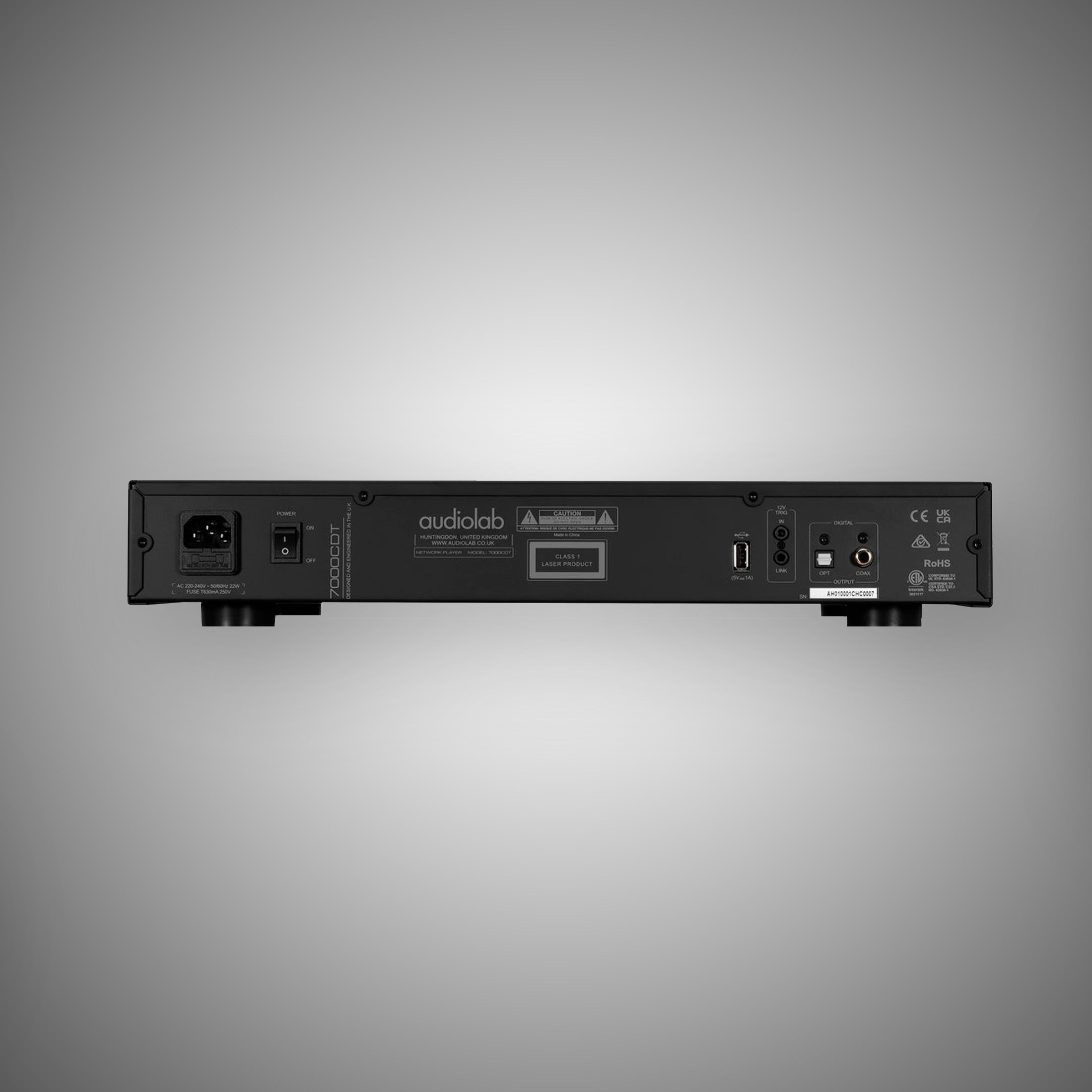 audiolab 7000CDT CD Transport Black Rear - DOUGLAS HIFI