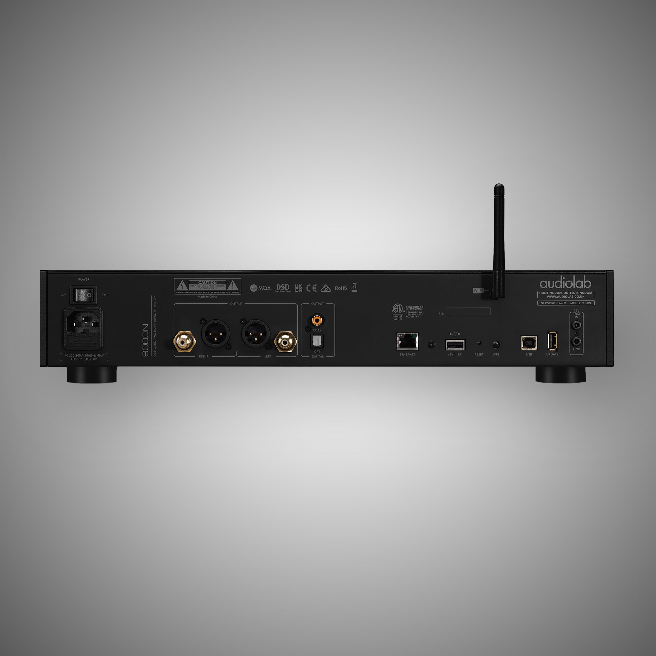 audiolab 9000N Streamer in Black (Rear of Unit) - DOUGLAS HIFI