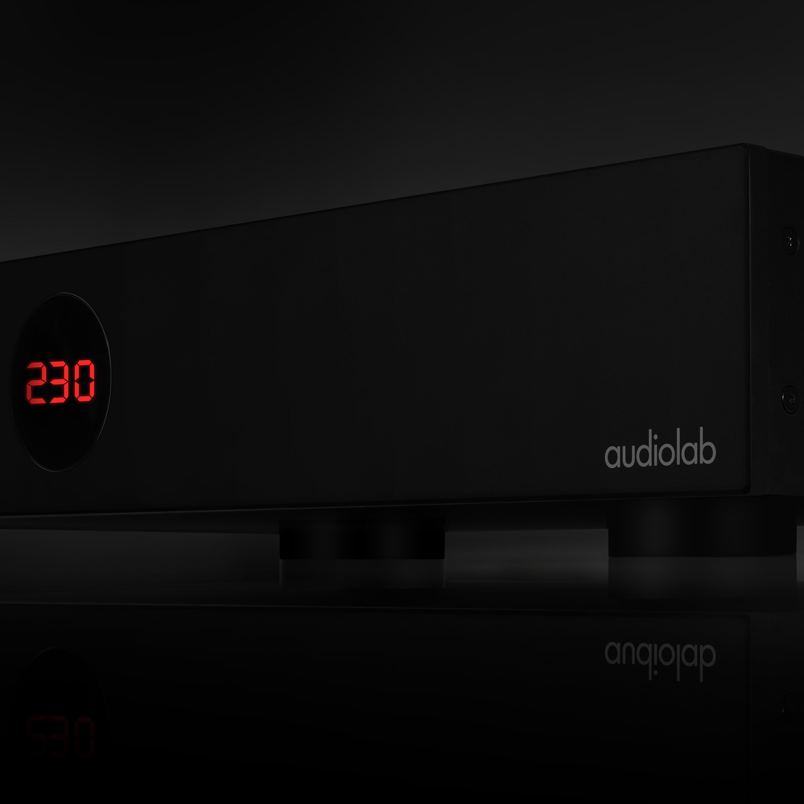 audiolab DC Block 6 Unit in Black with logo and Display