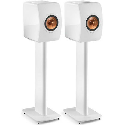 KEF LS50Wireless 2 Mineral White on Stand S2 - Douglas HiFi Osborne Park - Perth