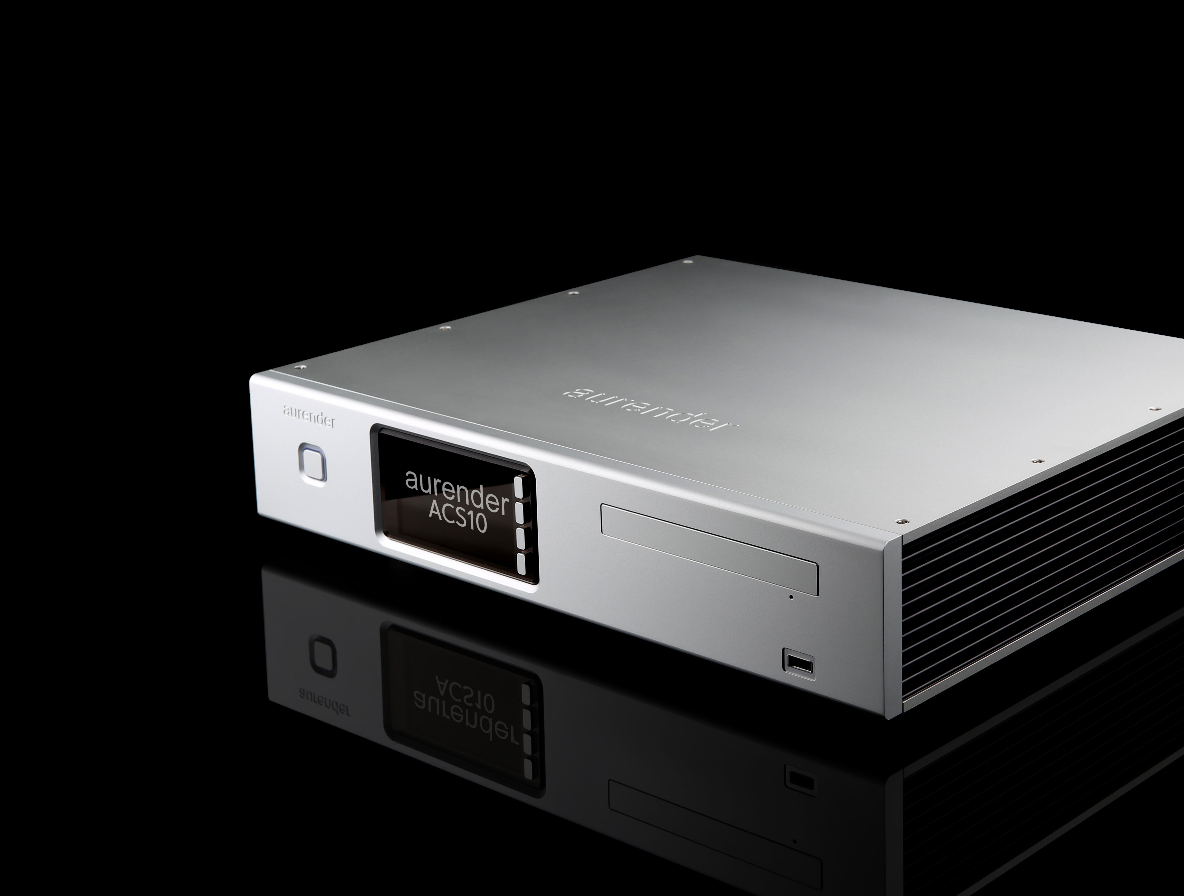 Douglas HiFi - Aurender ACS10 - Caching Music Server Streamer with USB Output CD Ripper Metadata Editor Dual-HDD Storage Library Manager - Silver Front Iso1 Lifestyle - Osborne Park Perth