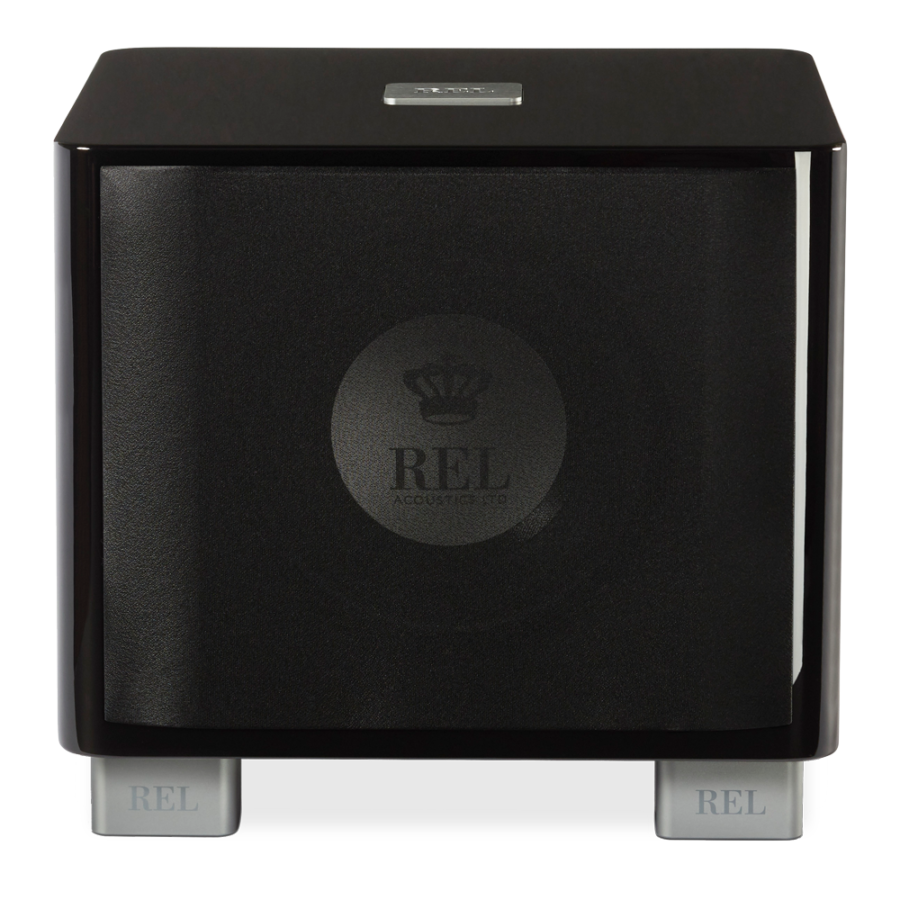 REL T7X SubWoofer - Douglas HiFi Perth Black Sub With Grill Front
