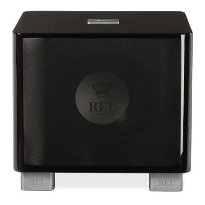 REL T7X SubWoofer - Douglas HiFi Perth Black Sub With Grill Front