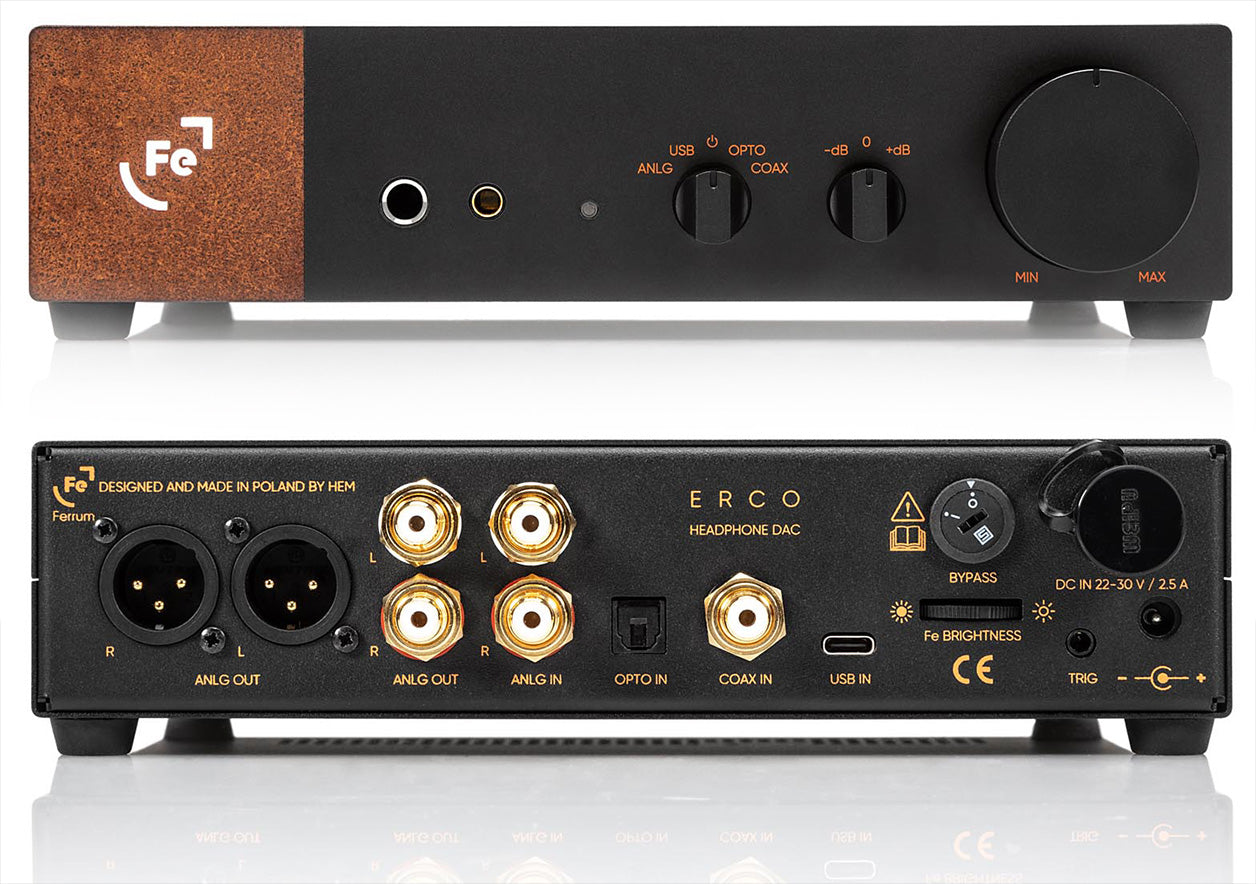    Ferrum Erco headphone DAC Amp Front and Rear - Douglas HiFi Perth