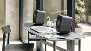 KEF LSX2 Active Wireless Speakers (Lifestyle shot) - Douglas HiFi Perth