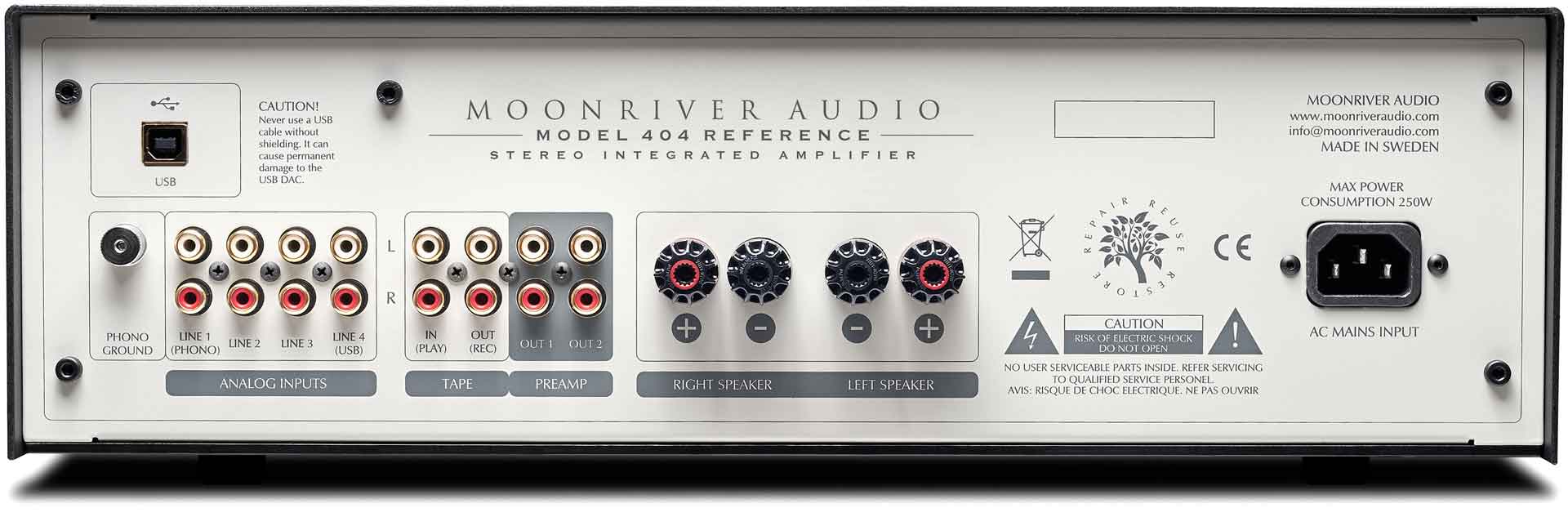 moonriver audio 404 reference integrated amplifier (rear) - Douglas HiFi Perth