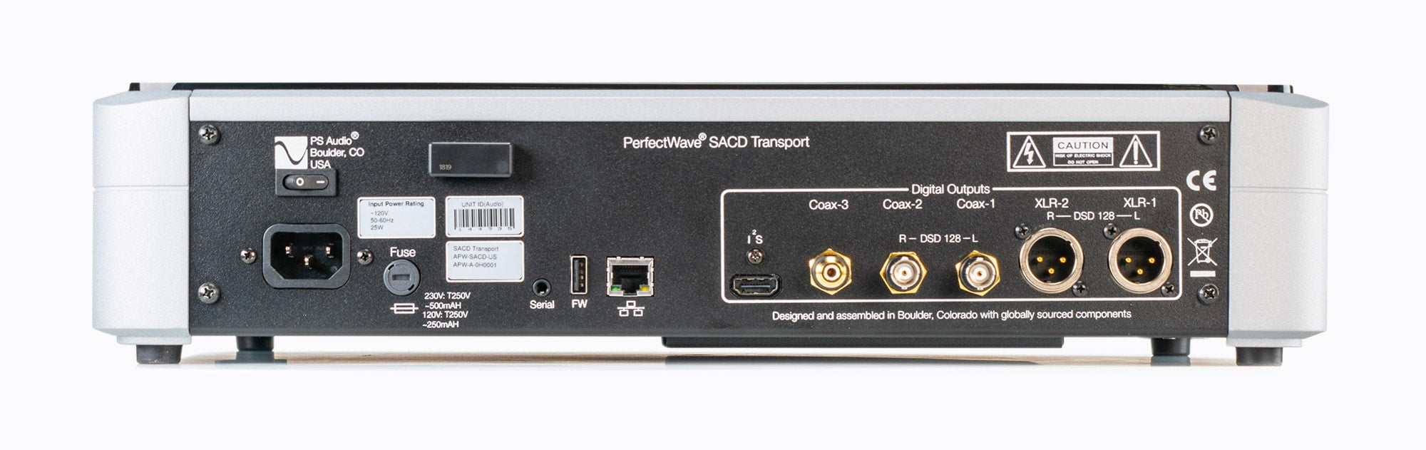 PS Audio PerfectWave SACD transport Silver Rear Connections - Douglas HiFi Perth