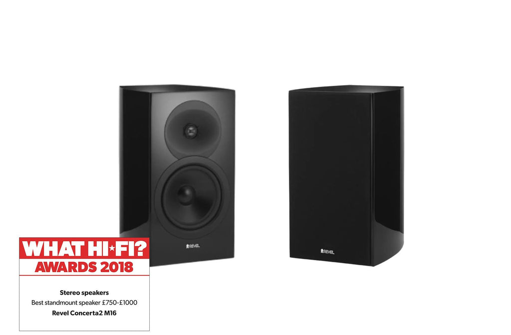 Revel Concerta2 M16 Award Winning Bookshelf HiFi speakers (Black) | Douglas HiFi