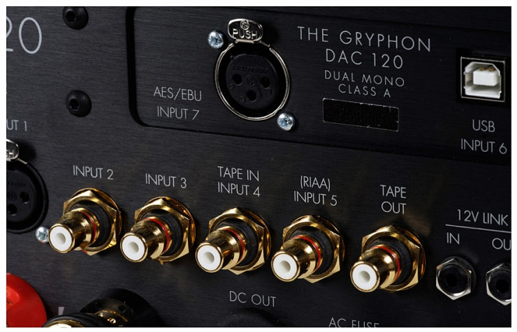 The Gryphon Diablo 120 Integrated AMplifier with DAC board (rear view close up) - Douglas HiFi Perth
